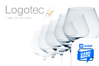 Cashback Hubix.it su Logotec: bicchieri incisi e accessori in vetro con un vantaggio in più